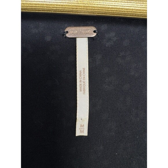 Free People Wonderland Floral Button Up Tunic Dress Size M Black Boho Cottage - Picture 8 of 10